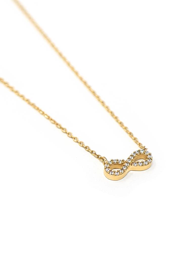 Pretty Tiny Infinity Gold Plated Sterling Silver Chain Necklace : MZYNCP615D1470