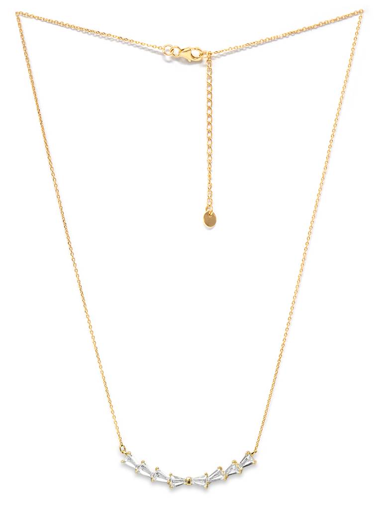 Mannash Baguetty Smile Gold Plated Sterling Silver Chain Necklace : MZYNCP641D1509