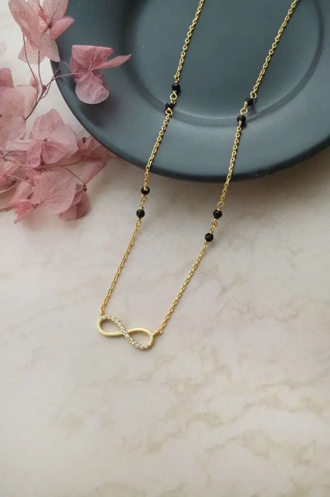 Promise Of Infinity Gold Plated Sterling Silver Mangalsutra Necklace