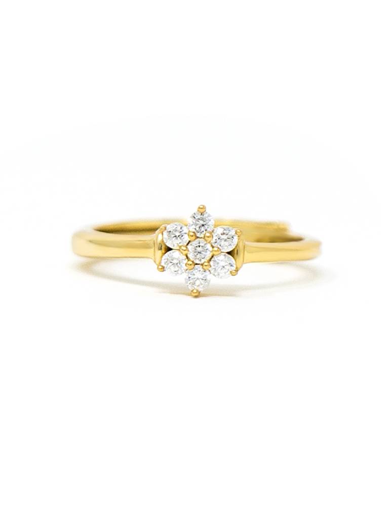 Happy Bloom Gold Plated Sterling Silver Adjustable Ring : MZYRA603D1446