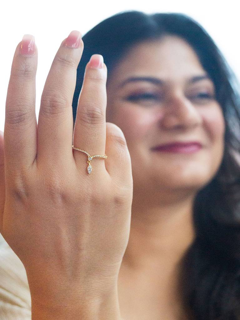 Elegantly Charming Gold Plated Sterling Silver Adjustable Ring : MZYRA606D1453