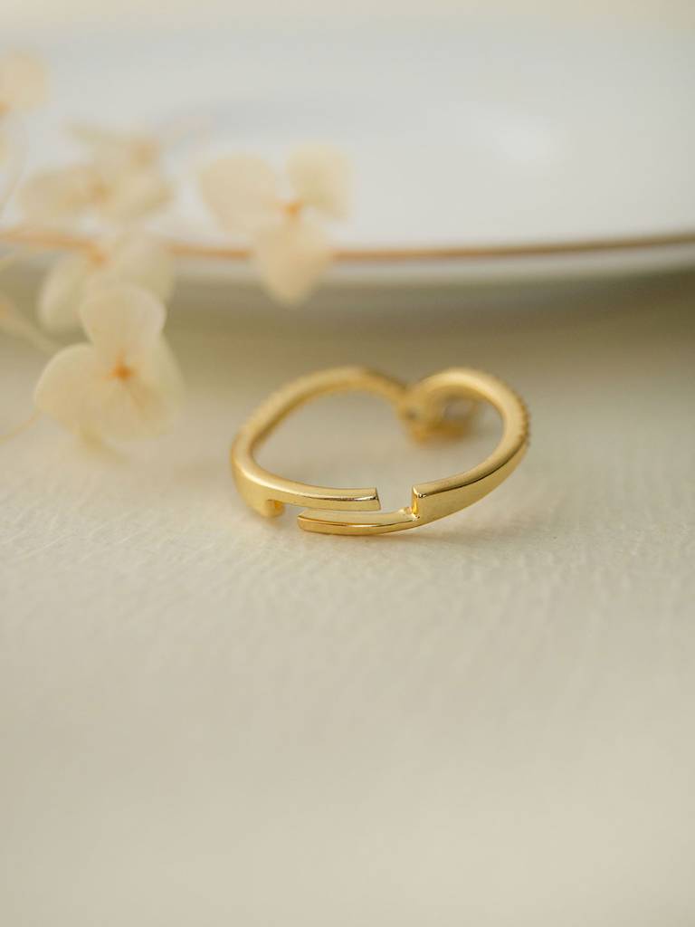 Elegantly Charming Gold Plated Sterling Silver Adjustable Ring : MZYRA606D1453