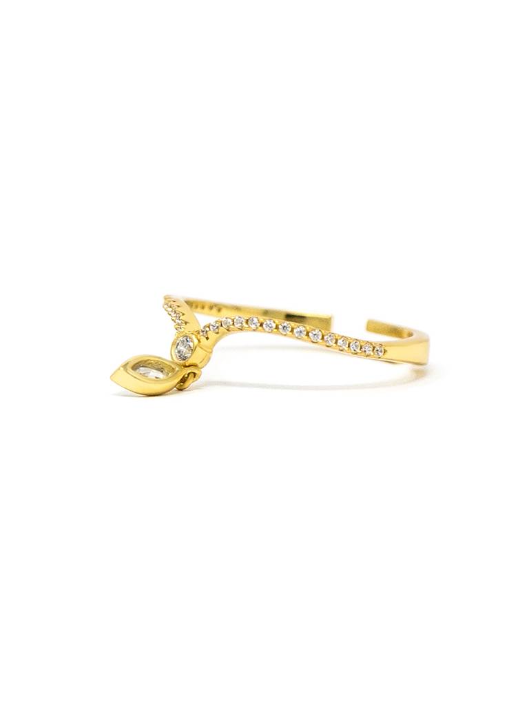 Elegantly Charming Gold Plated Sterling Silver Adjustable Ring : MZYRA606D1453
