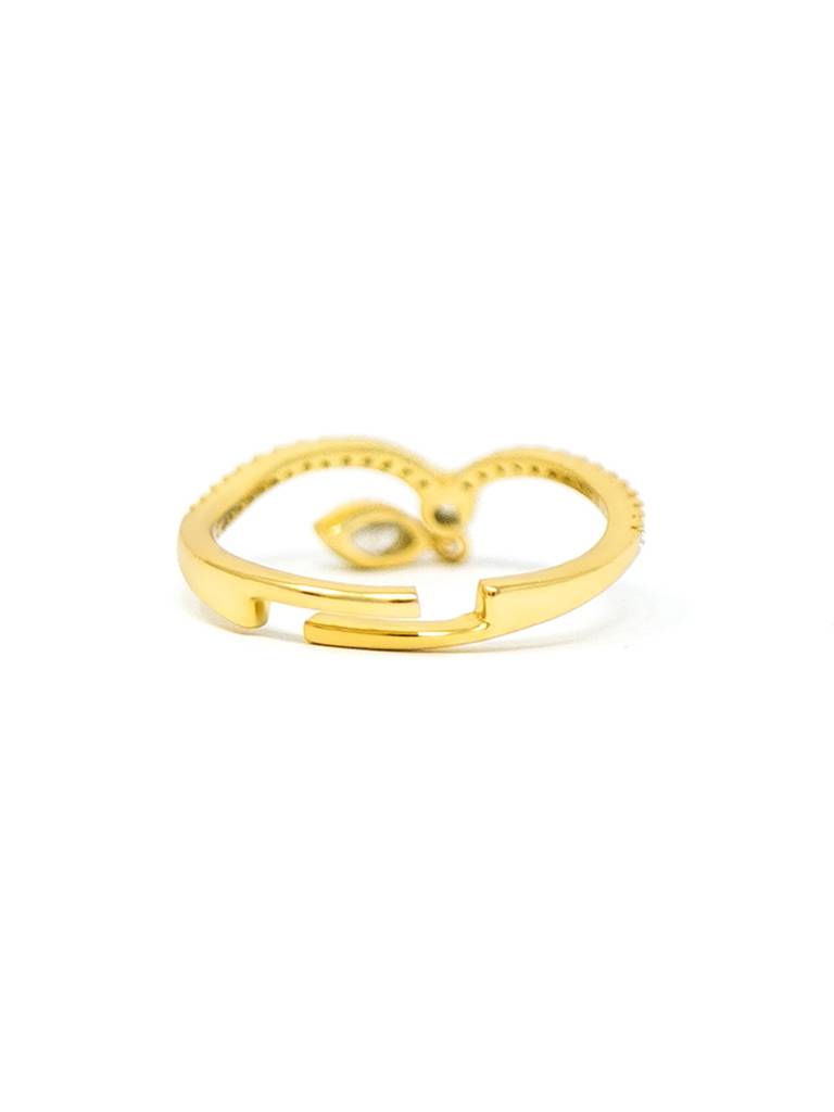 Elegantly Charming Gold Plated Sterling Silver Adjustable Ring : MZYRA606D1453