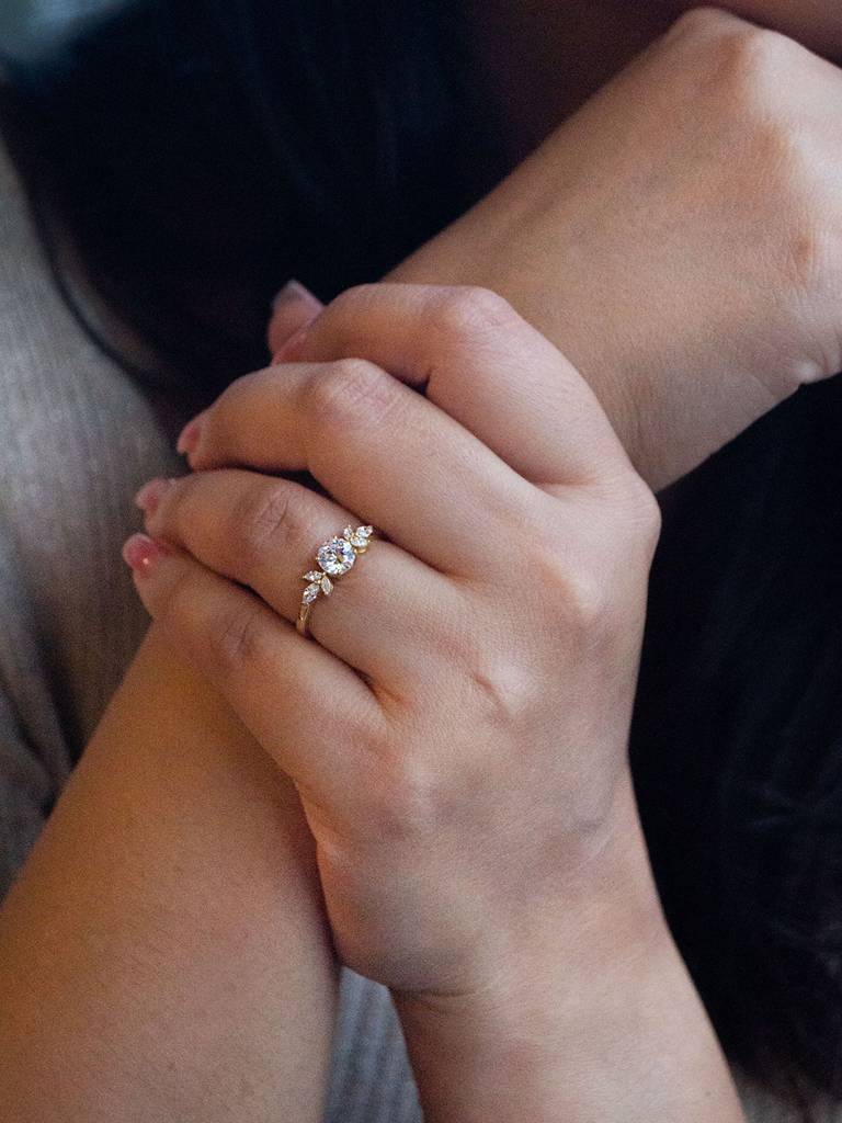 Ornate Solitaire Gold Plated Sterling Silver Adjustable Ring : MZYRSA600D1440