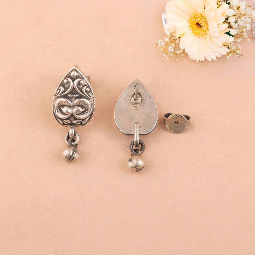 Mizoya Dual Peacock Ball Drop Earring : SE104251