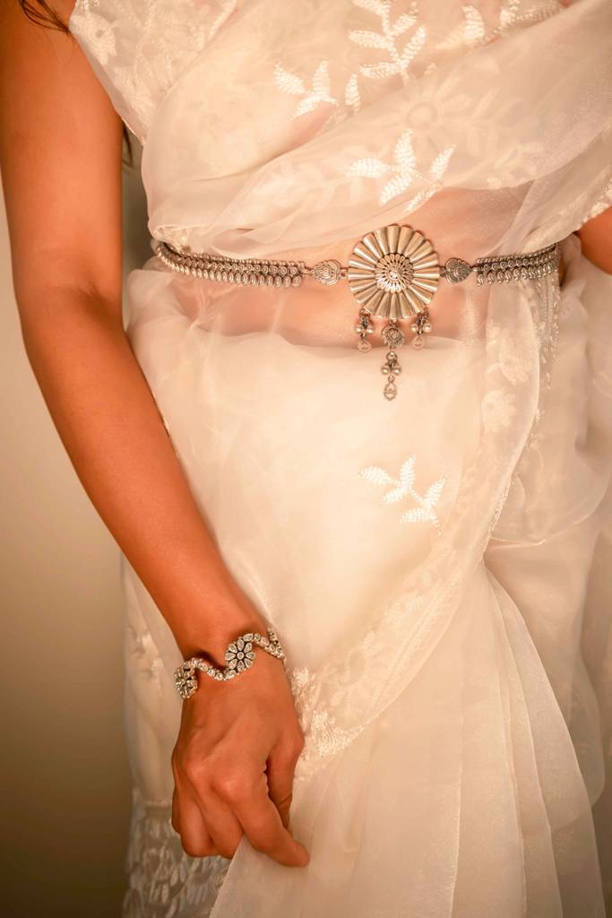 Mizoya Embossed Flower Intricate Crafted Statement Kamarbandh : SK4425