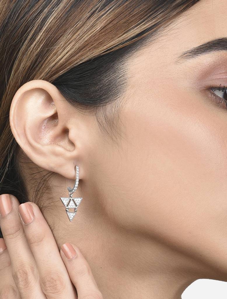 925 Silver Terra Triangles Earrings