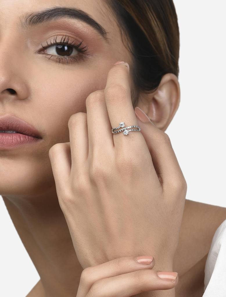 925 Silver Duopoly Ring
