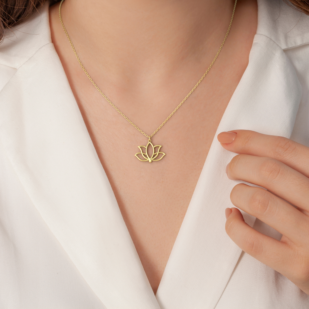 Precious Lotus Necklace : SLSC-P20PreciousLotusNecklace