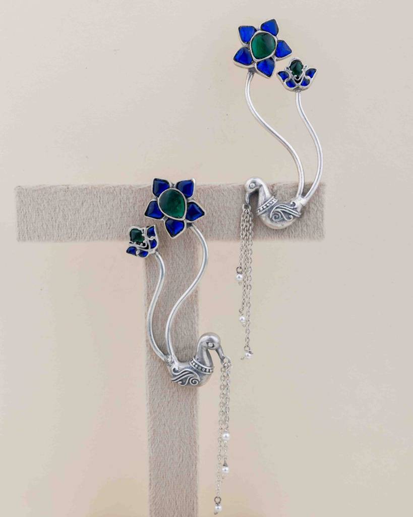 Moh Dancing Peacock Statement Earcuff : SE60625