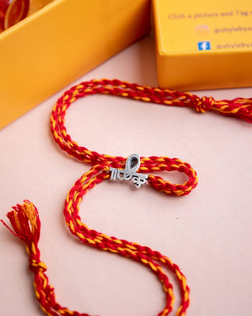 925 Sterling Silver Moh Auspicious Krishna Moli Rakhi For Kids, Men, And Women : SRK50174