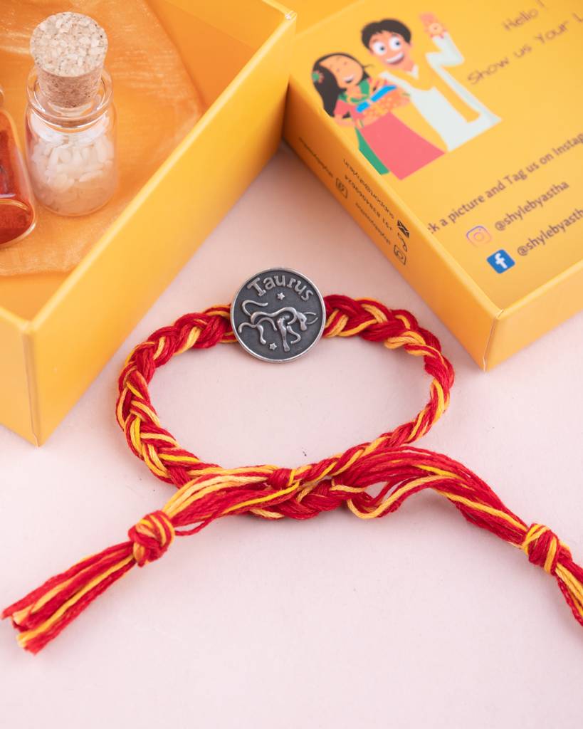 925 Sterling Silver Moh Taurus Sun Sign Brooch Cum Rakhi For Kids, Men, And Women : SRK53