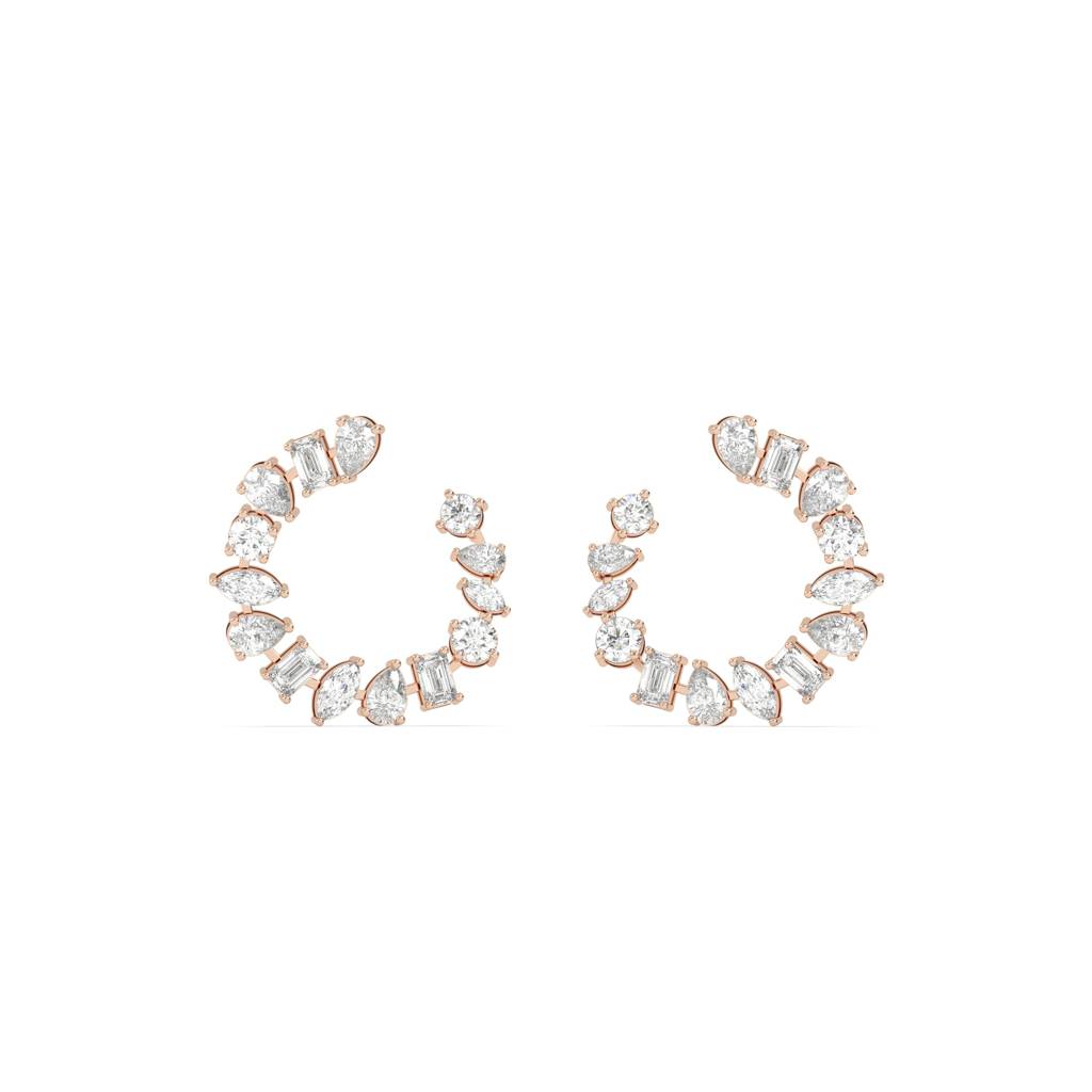 Multi Shaped Hoop Earrings : SFJ0924ER-034