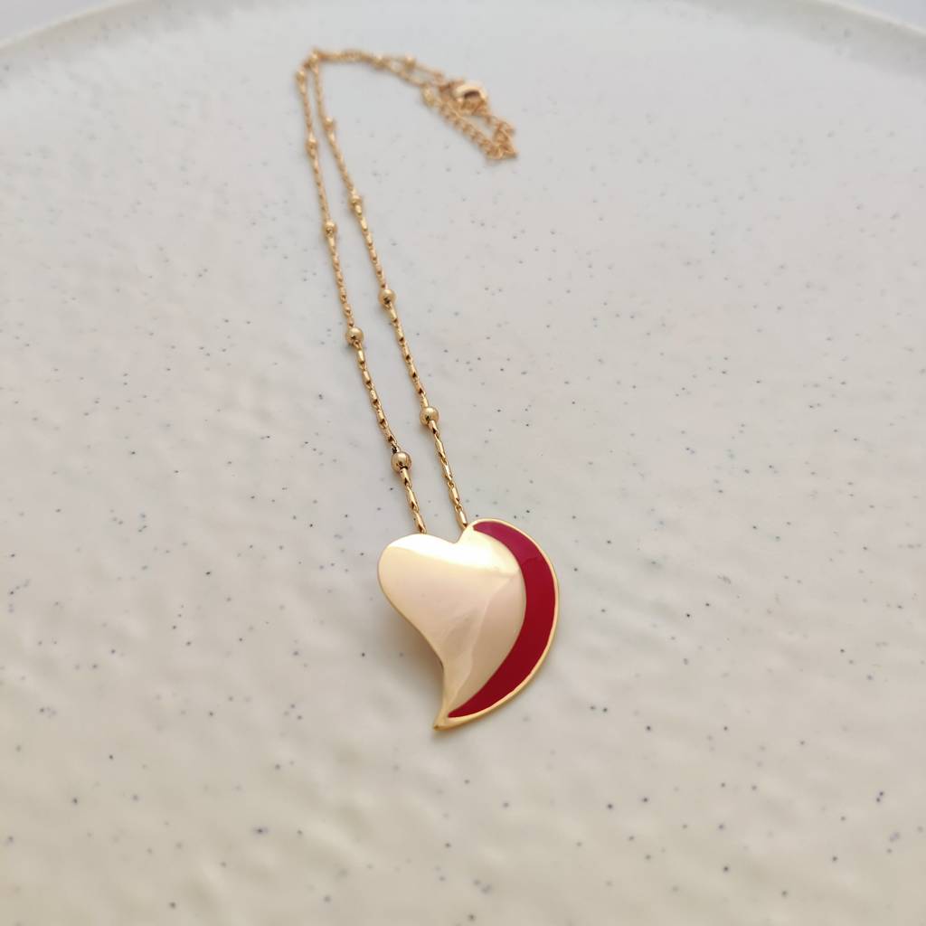 Red-Glam Heart Pendant : N-112