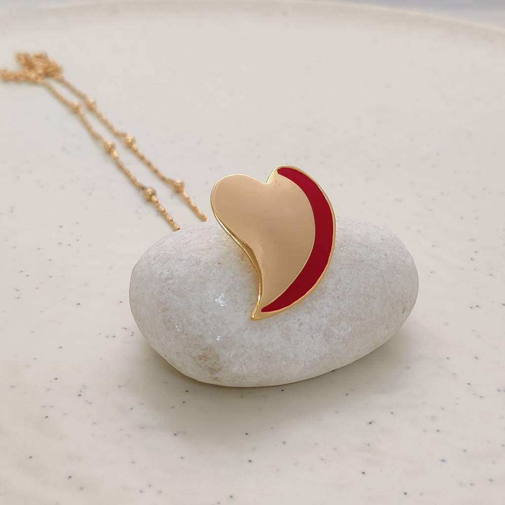 Red-Glam Heart Pendant : N-112