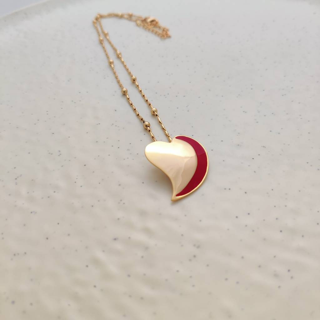 Red-Glam Heart Pendant : N-112