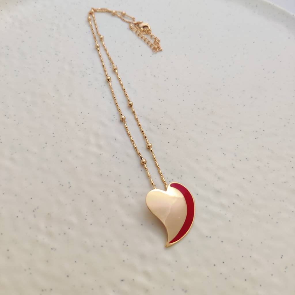 Red-Glam Heart Pendant : N-112