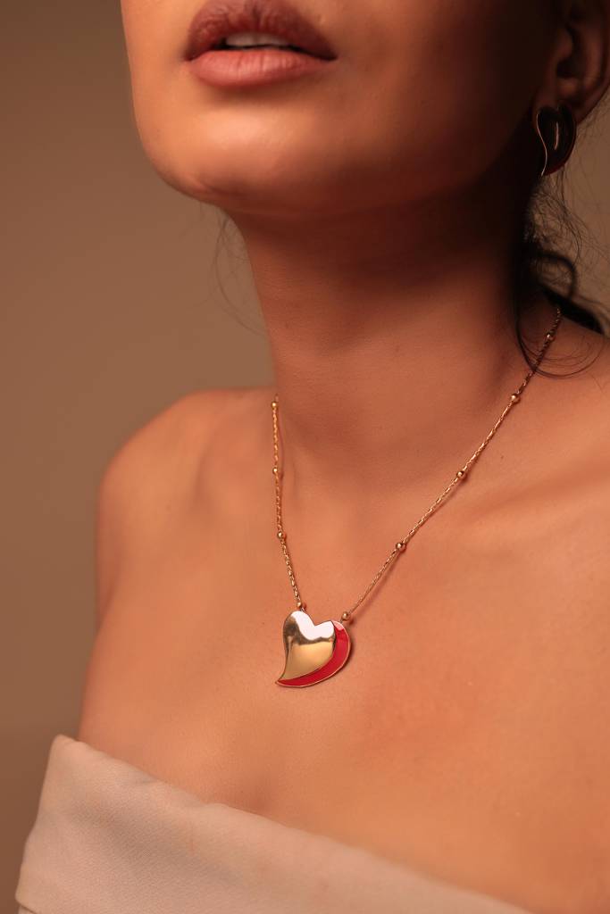 Red-Glam Heart Pendant : N-112