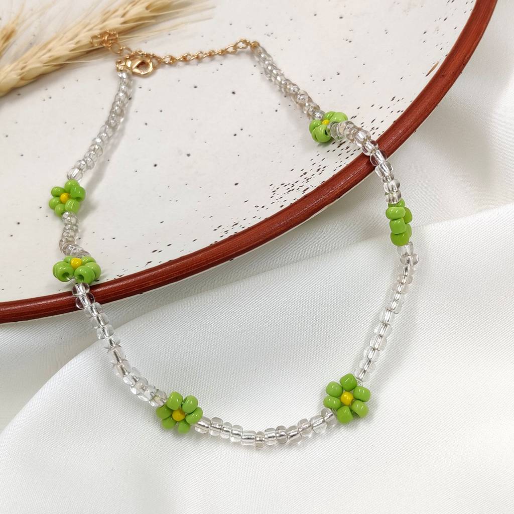 Sia Bead Necklace (Lime Green) : N-BE-12-0