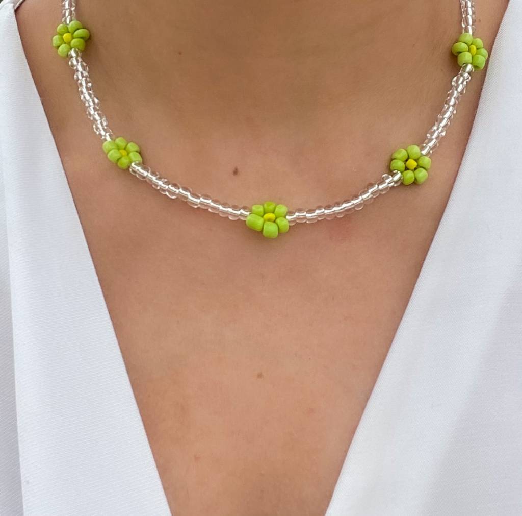 Sia Bead Necklace (Lime Green) : N-BE-12-0