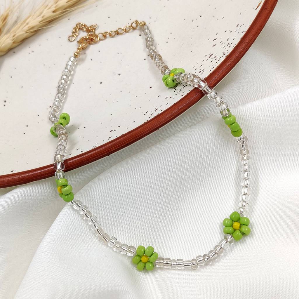 Sia Bead Necklace (Lime Green) : N-BE-12-0