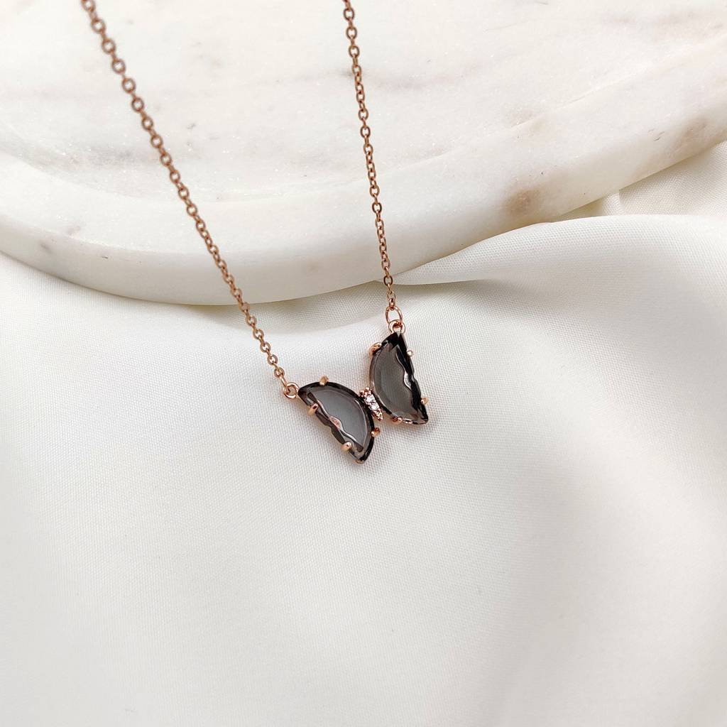 Black Butterfly Necklace : N-BF-34-0
