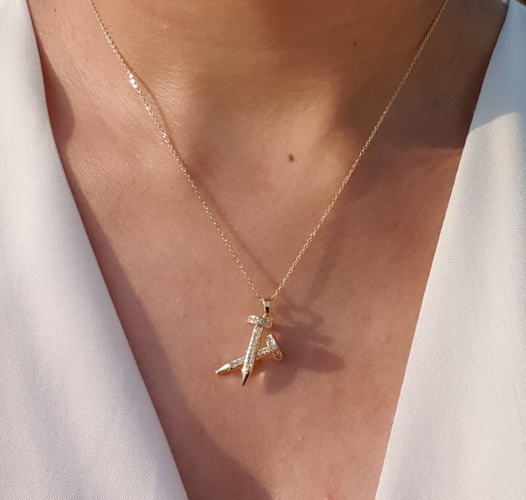 Crystal Nail Necklace (Gold) : N-CR-17-0