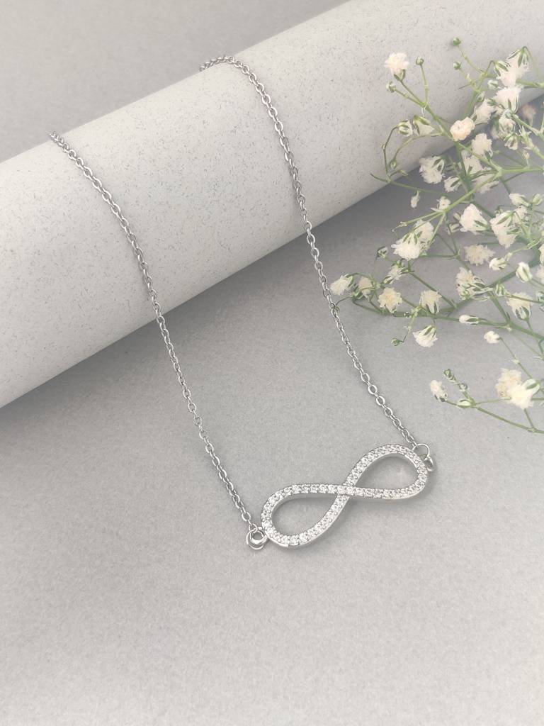 Crystal Infinity Necklace (Silver) : N-CR-44-0