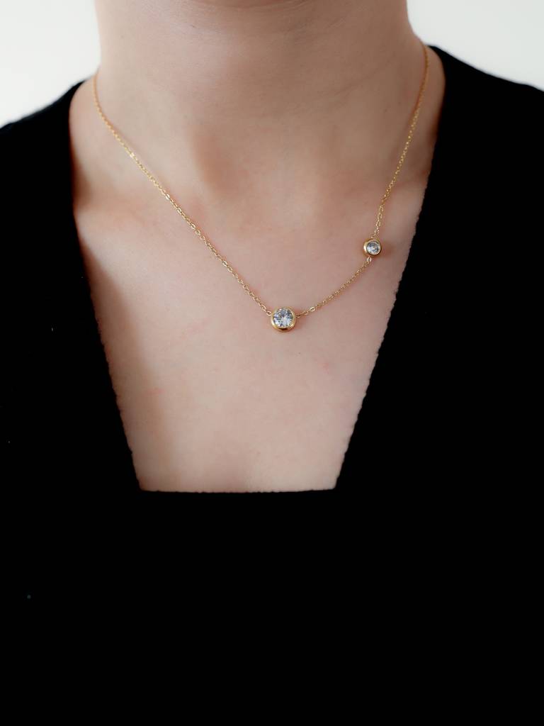 Aqua Glow Necklace(Gold) : N-CR-50-0