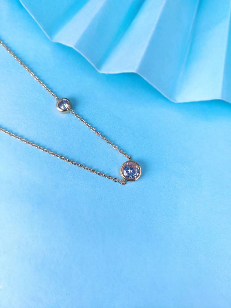 Aqua Glow Necklace(Gold) : N-CR-50-0