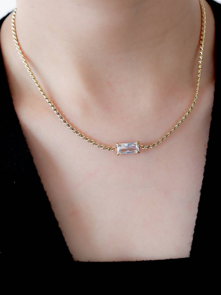 Crystal Bar Necklace : N-CR-54-0