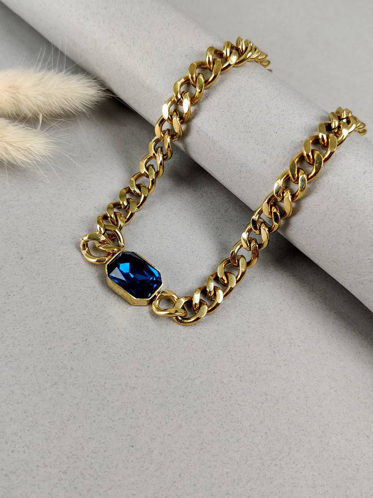 Madeline Blue Chain Necklace : N-D-19-0