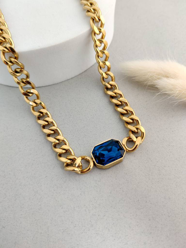 Madeline Blue Chain Necklace : N-D-19-0