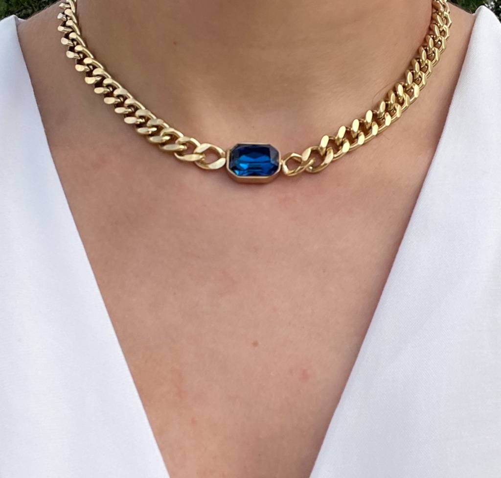 Madeline Blue Chain Necklace : N-D-19-0