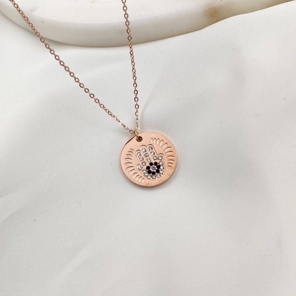 Hamsa Coin Necklace : N-D-86-0