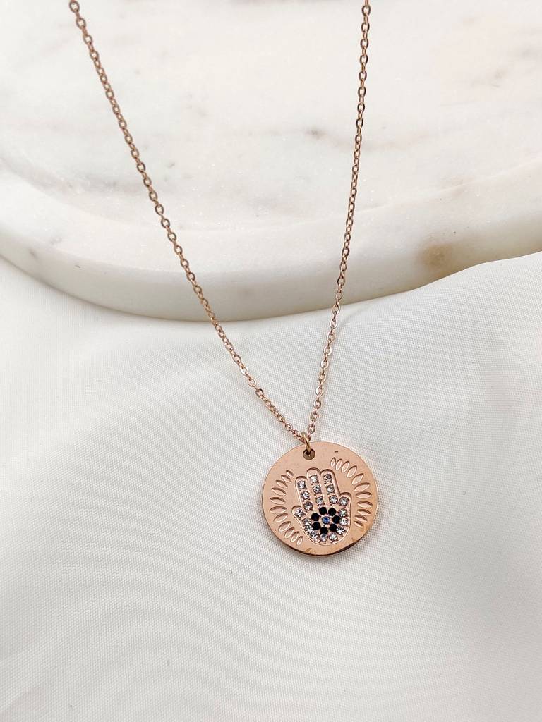 Hamsa Coin Necklace : N-D-86-0