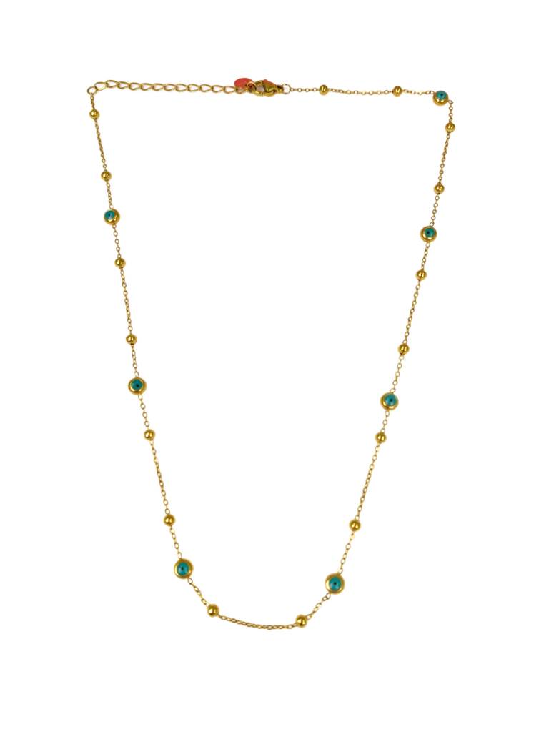 Safiya Evil Eye Necklace (Gold) : N-EE-53-0