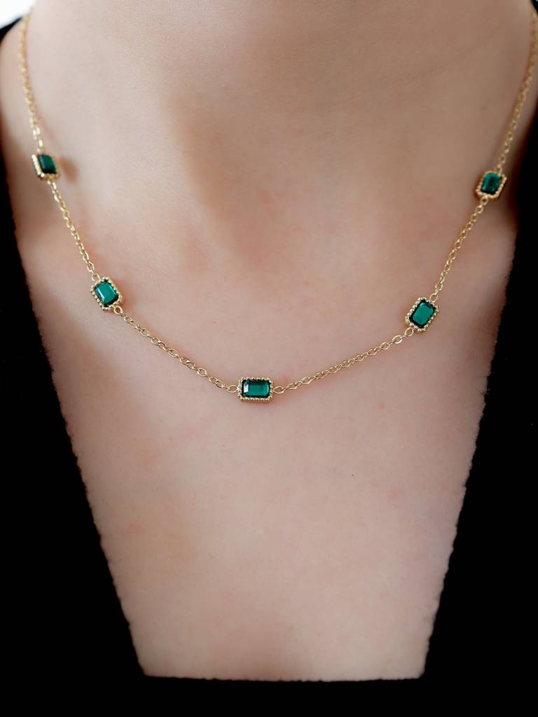 Emerald Baguette Necklace : N-EM-22-0