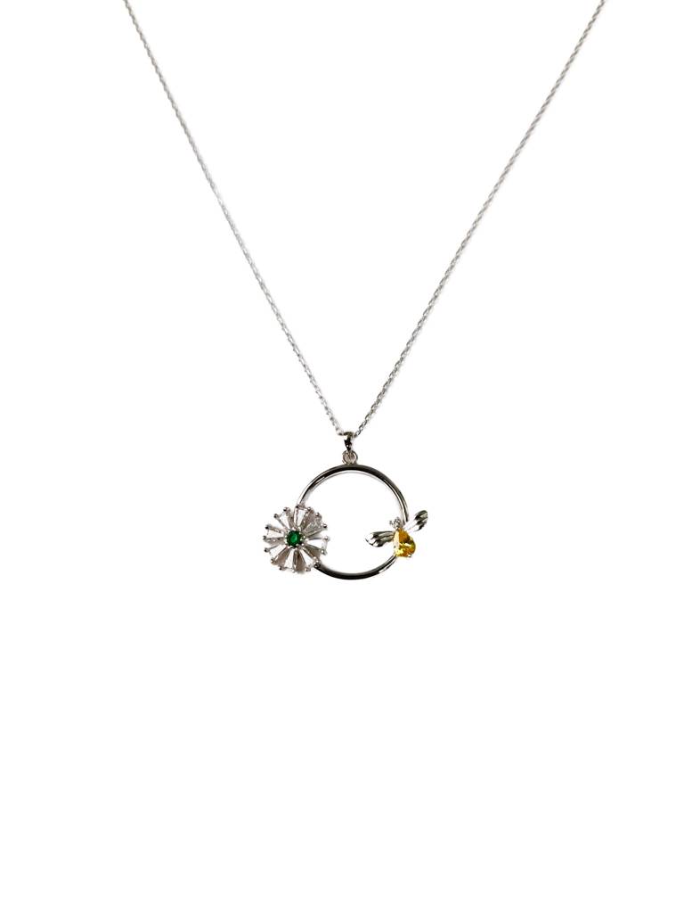 Bee And Flower Ring Necklace : N-FL-18-0