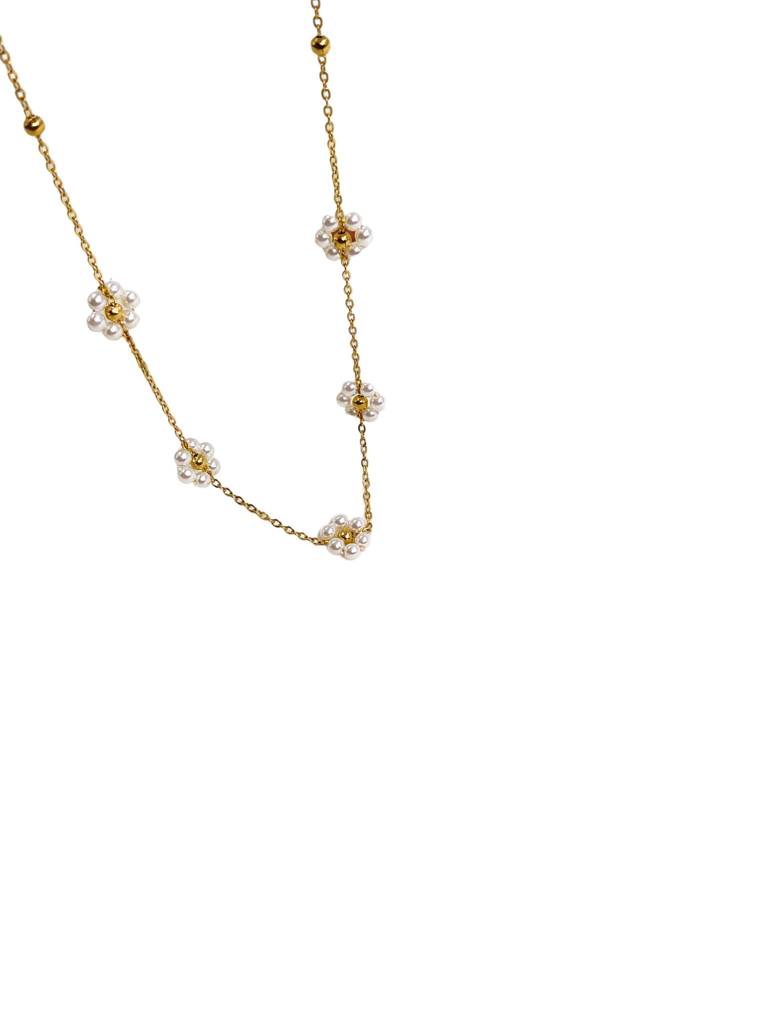 White Daisy Necklace : N-FL-25-0