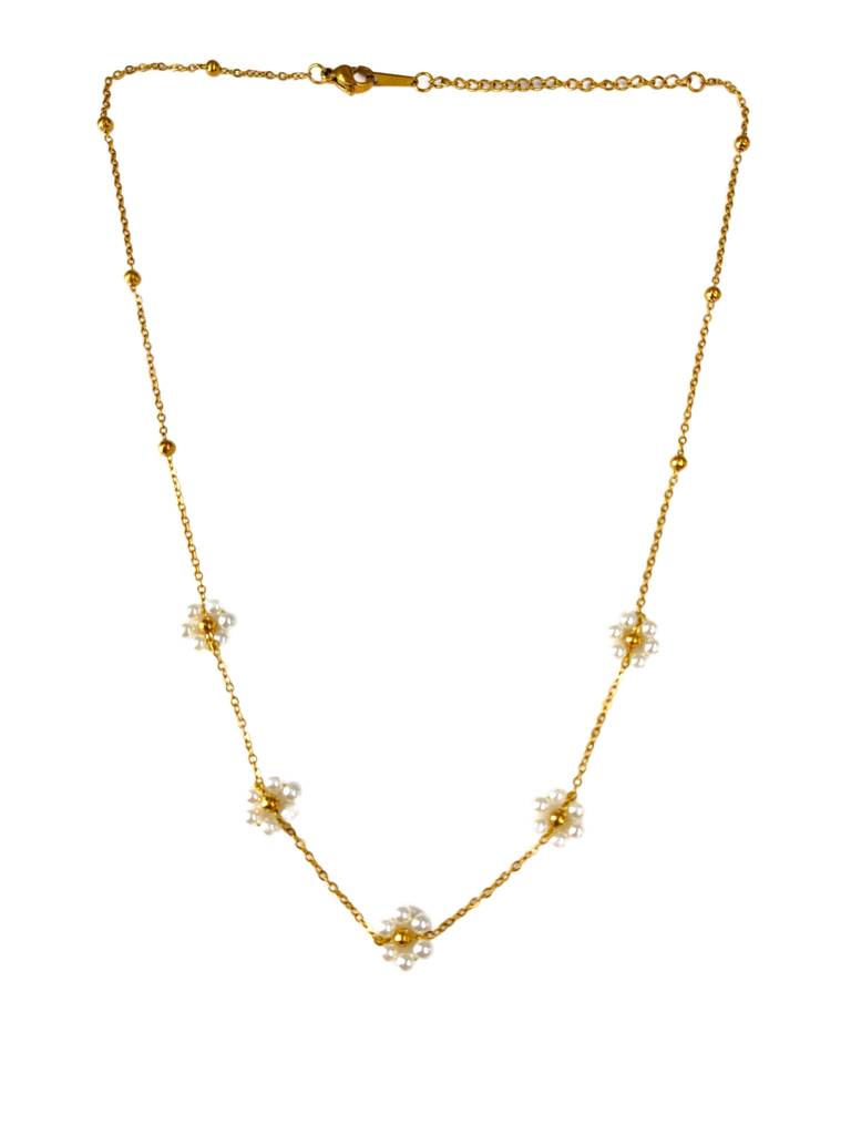 White Daisy Necklace : N-FL-25-0