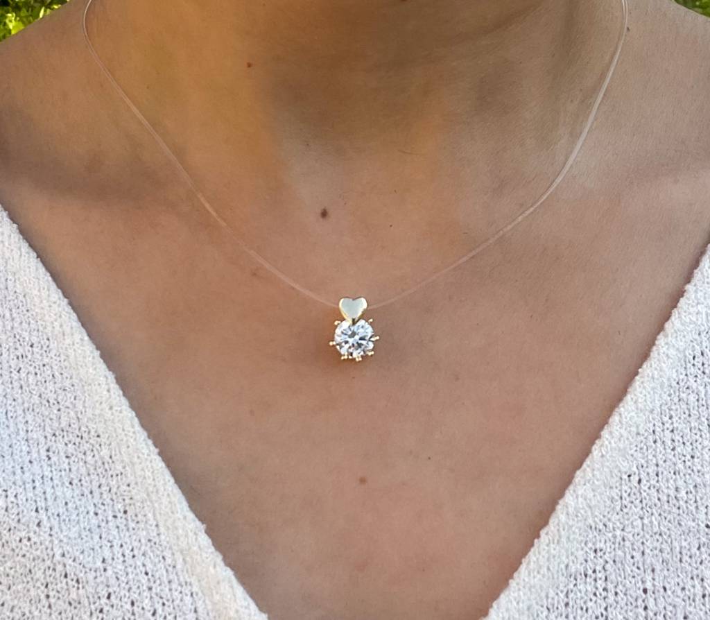 Heart Solitaire Necklace : N-H-2-0