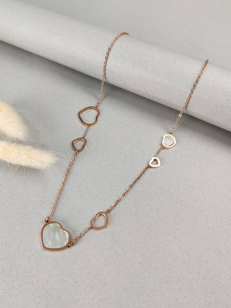 White Heart Necklace : N-H-40-0