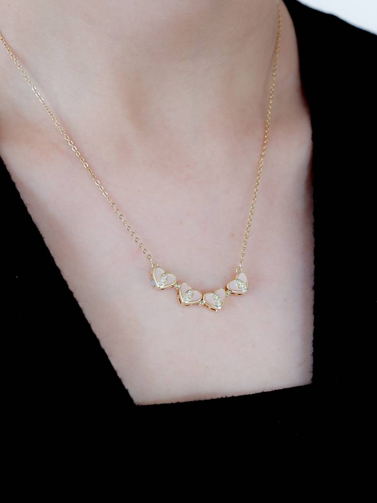 2In1 Golden Heart Necklace : N-H-47-0