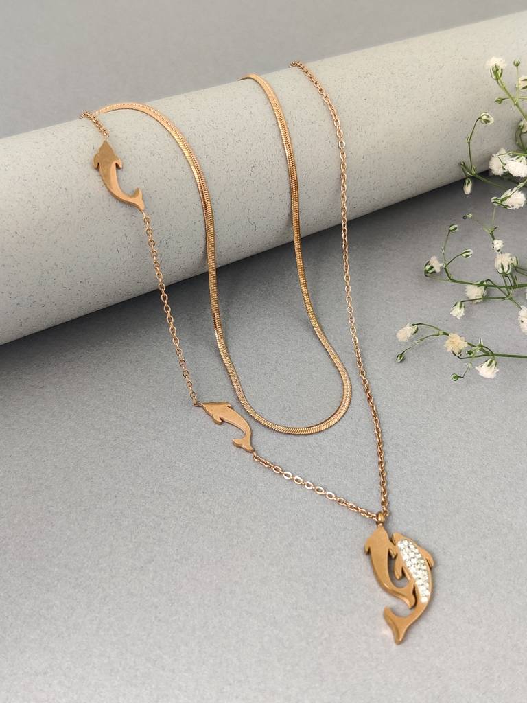 Two Layer Dolphine Necklace : N-LY-38-0