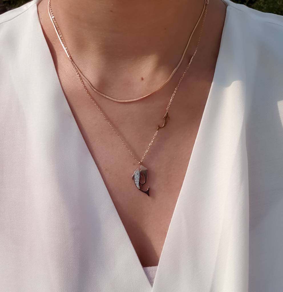 Two Layer Dolphine Necklace : N-LY-38-0