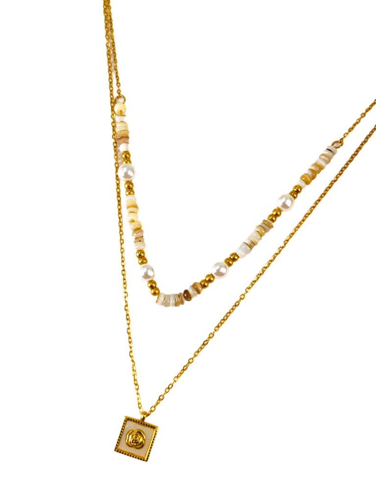 Julia Bead Layered Necklace : N-LY-40-0