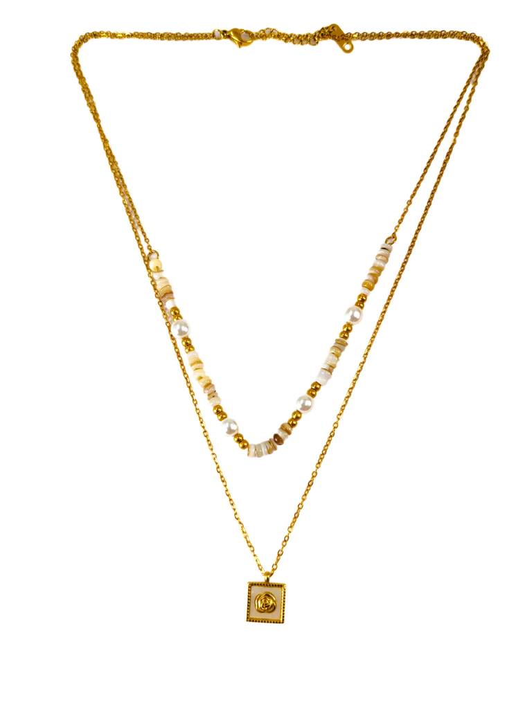 Julia Bead Layered Necklace : N-LY-40-0