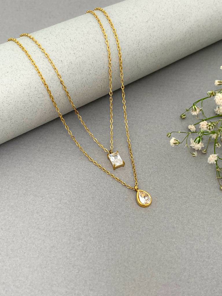 Two Layered Diamond Necklace : N-LY-43-0